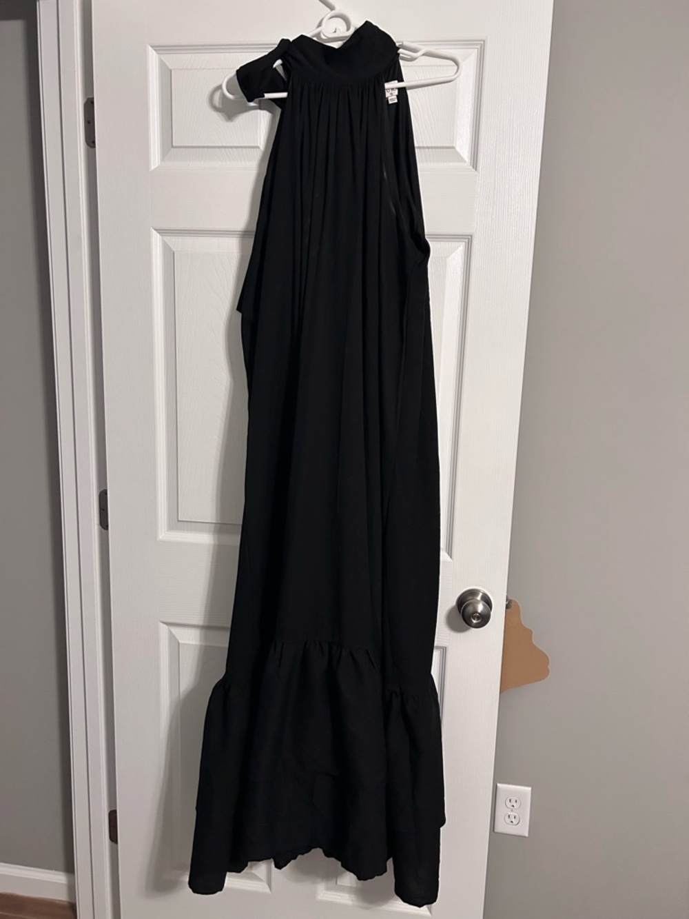 Aura Black High-Neck Maxi Dress